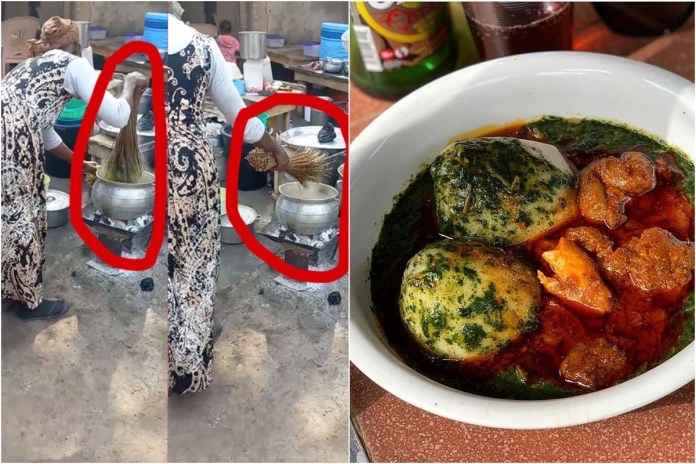 [VIDEO] Tuo Zaafi seller caught on camera stirring soup with broom [Watch]
